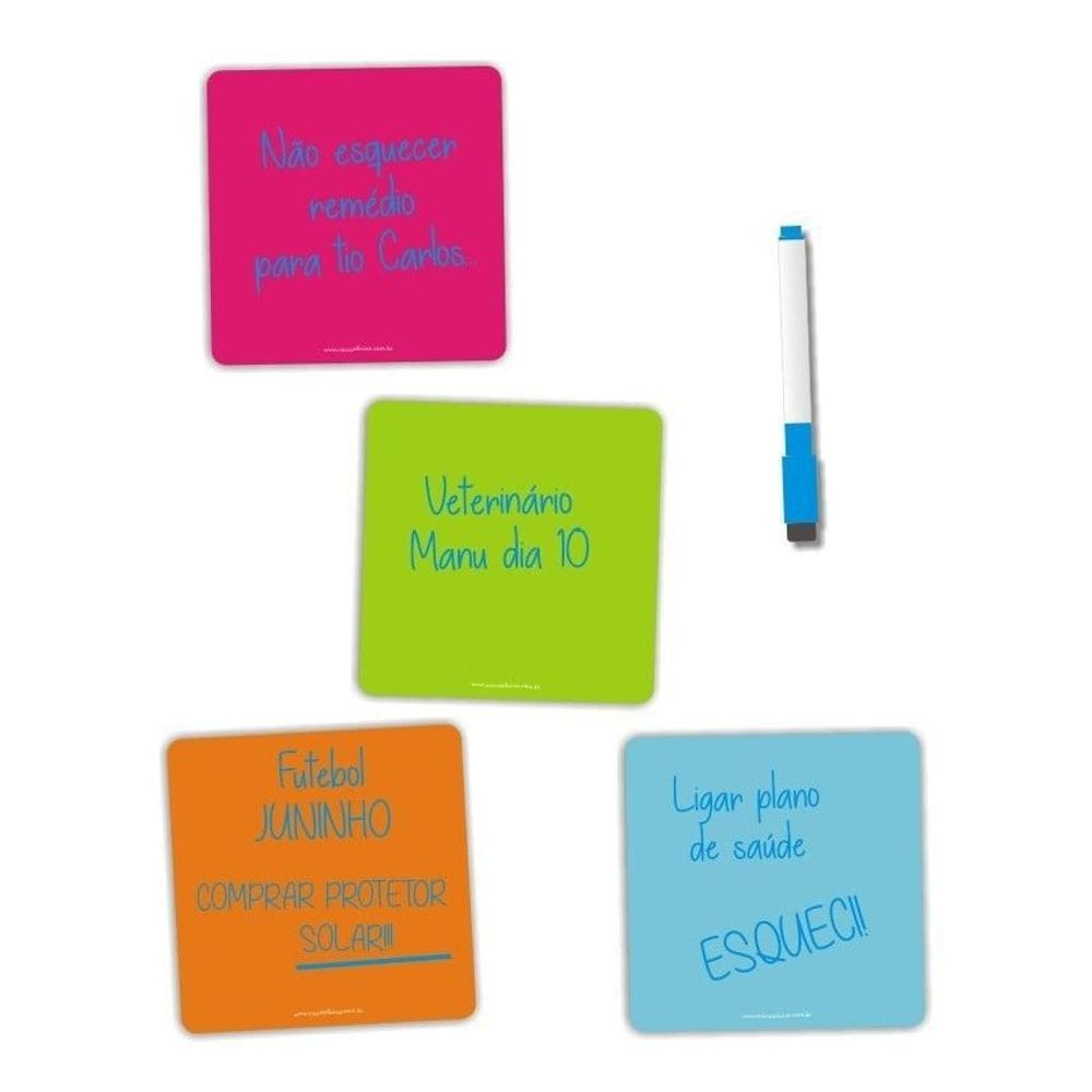 Kit 4 Ímãs De Geladeira Planner Porta Recados 01