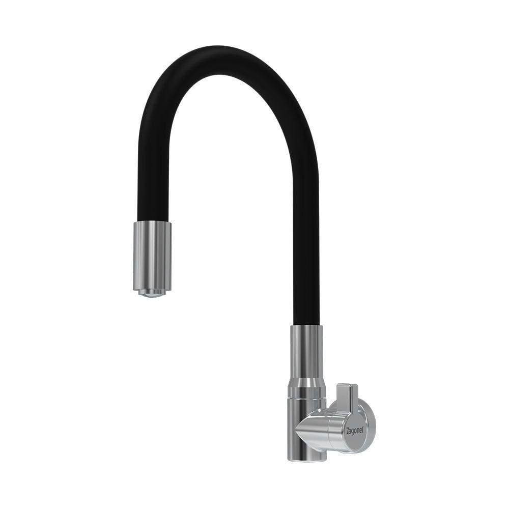 Torneira Zagonel Motion Flexível De Parede Preta