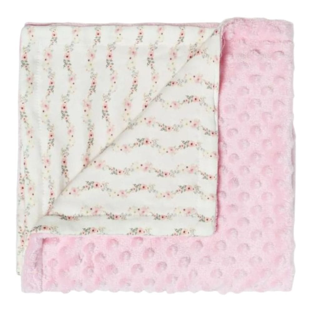 Cobertor Bebê Fleece 3D Fun Caminho das Flores Rosa - Hug