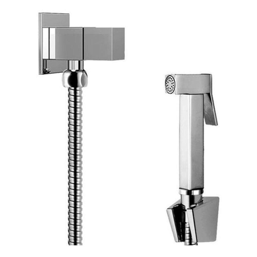 Ducha Higienica Quadrada Em Metal Completa