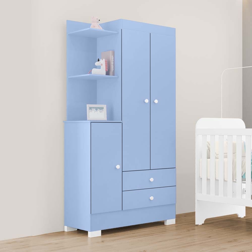 Guarda-Roupas Infantil Magia 100% MDF Tuboarte 3 Portas 3 Gavetas