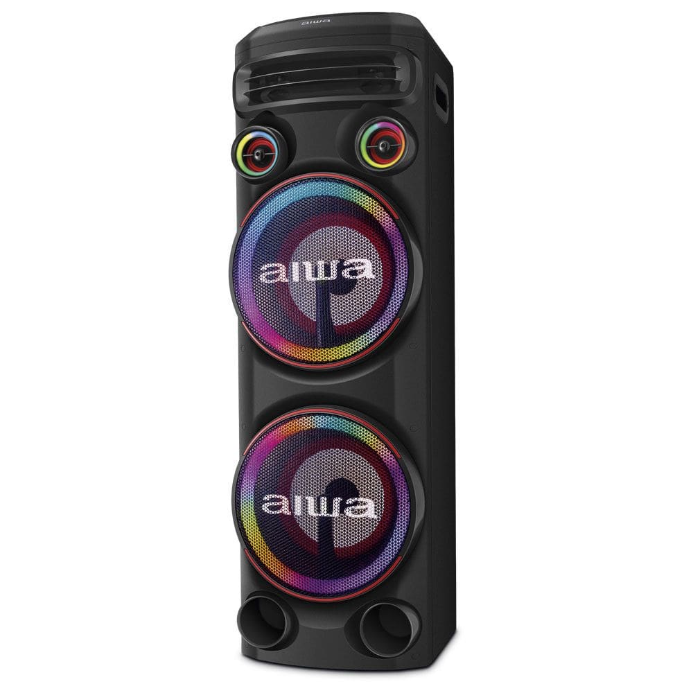 Torre de Som Aiwa T2w-02 2300w 2woofers10 Bluetooth Rgb Usb Fm Dj