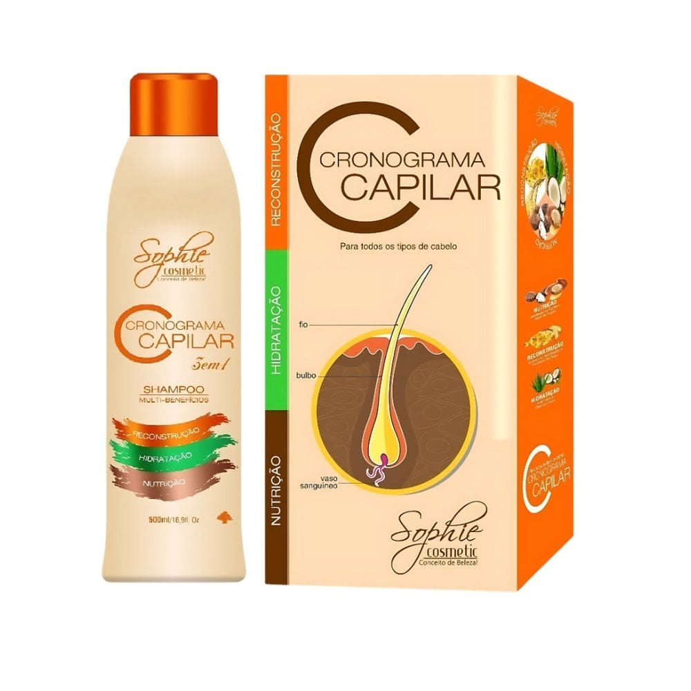 Combo Cronograma 300g  + Shampoo MultiBeneficios 500ml Sophie Cosmetic