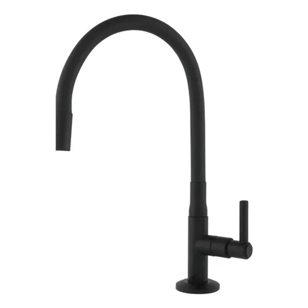 Torneira Fria Articulada De Cozinha Mesa Preto Fosco