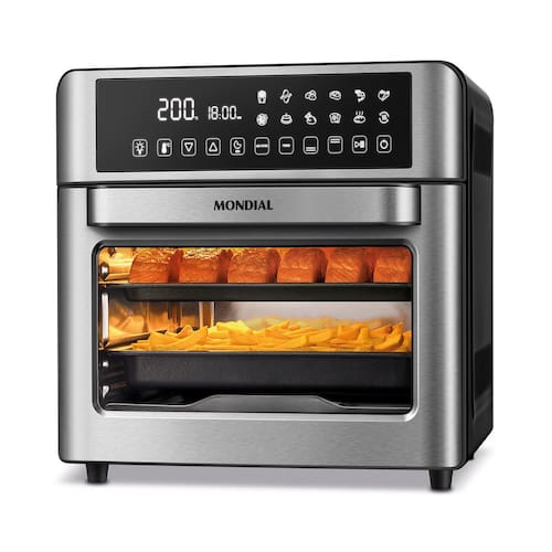 imagem-Fritadeira Air Fryer Forno Oven Mondial Digital Afo-25l-bi 25l 2000w Preto com Inox - 220V