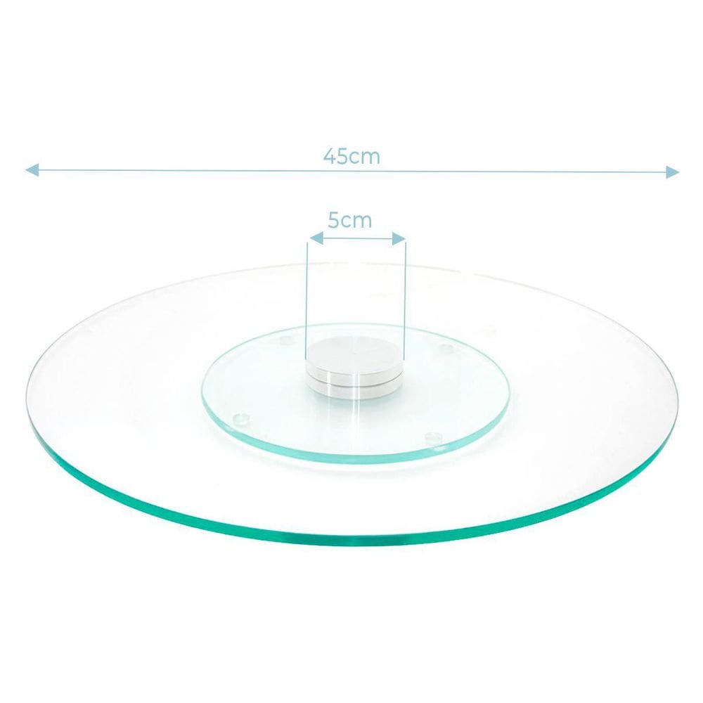 Prato Giratório Vidro Temperado 45cm - Resistente e Estável