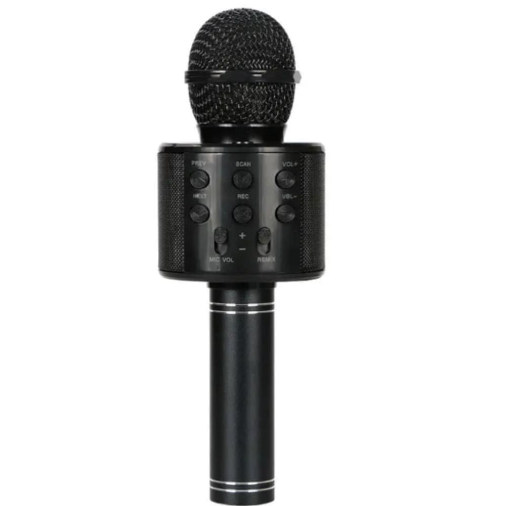 Microfone Karaokê Bluetooth Portátil Com Mixer E Controle De Efeitos Recarregável E Compacto Preto Bivolt