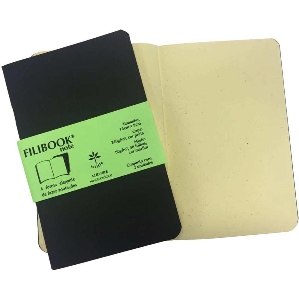 Caderneta Filibook 30Fls. 14X9 Pt/Mf Filiperson Pct/02