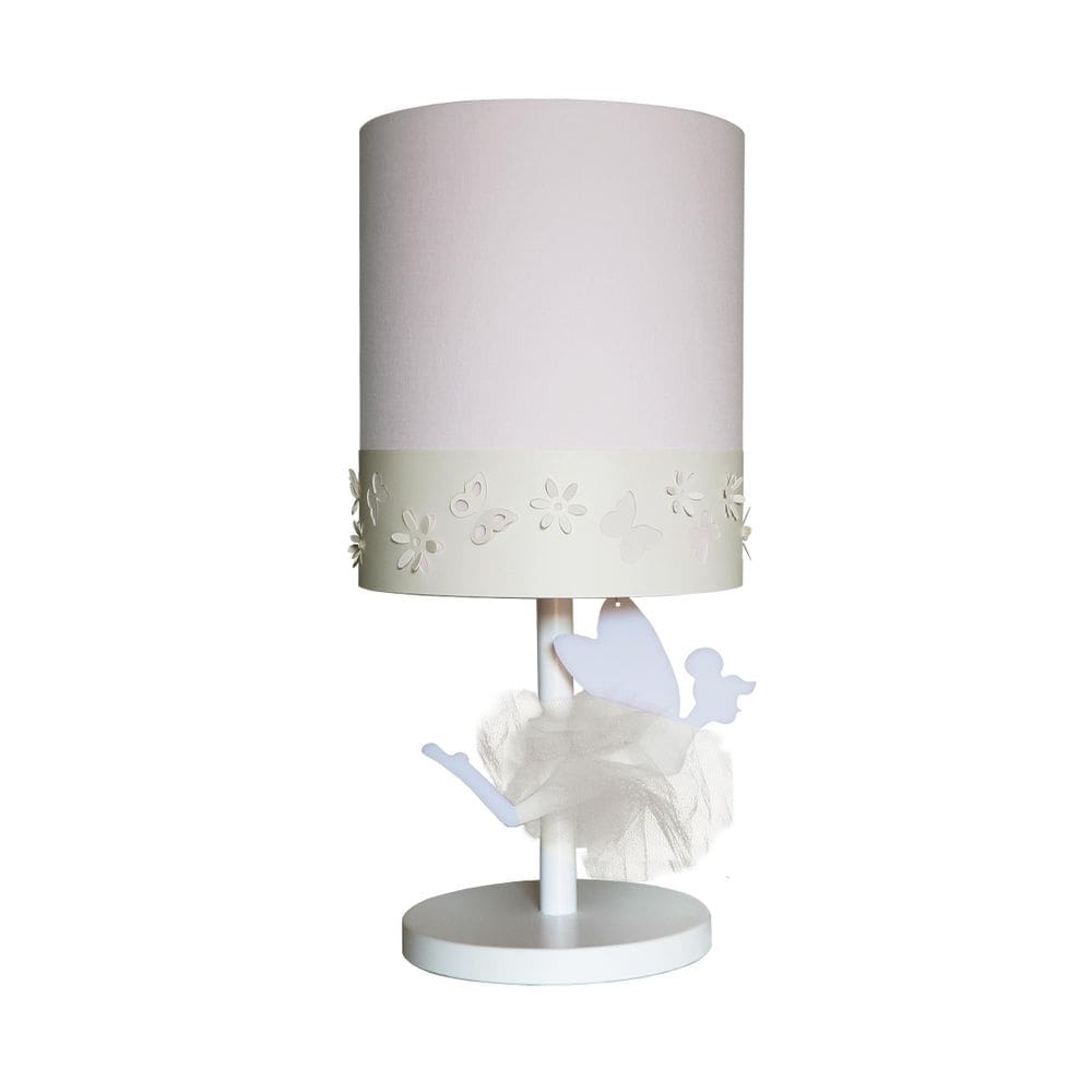 Abajur Fada Com Cristal Branco