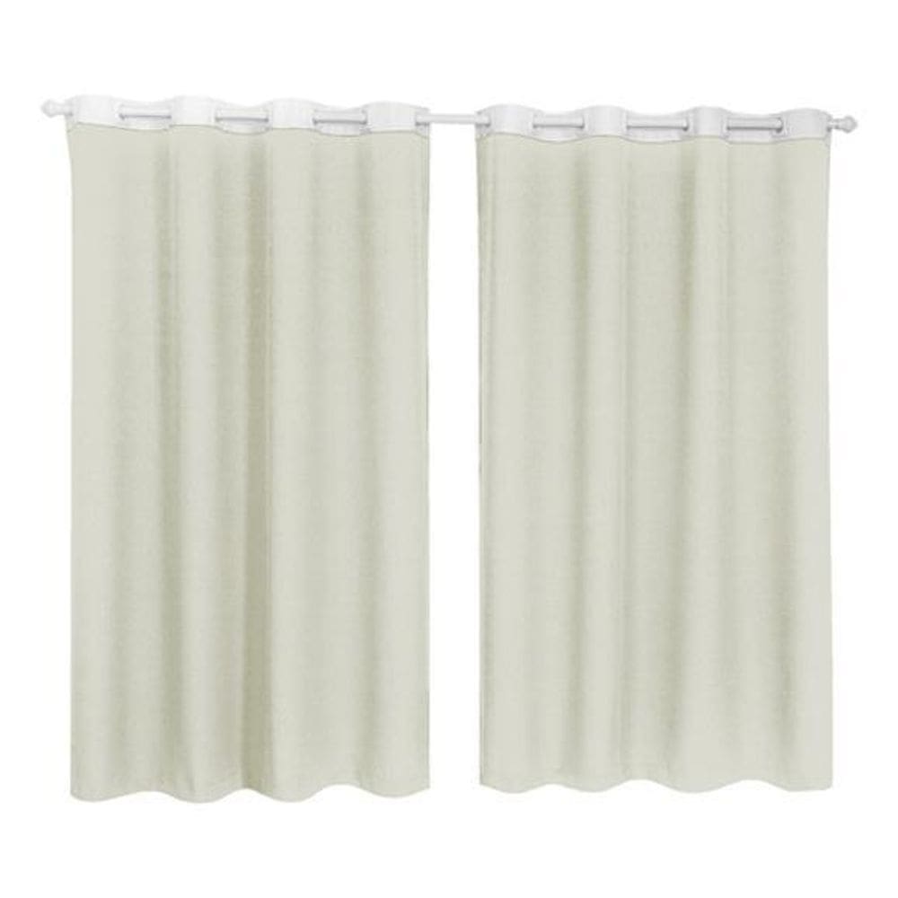 Cortina Tecido Oxford Faixa Branco 1,80M X 2,80M - Bege