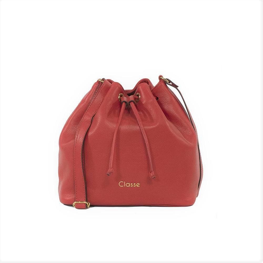 Bolsa Classe Couro Saco Feminina Transversal 2900 Vermelho