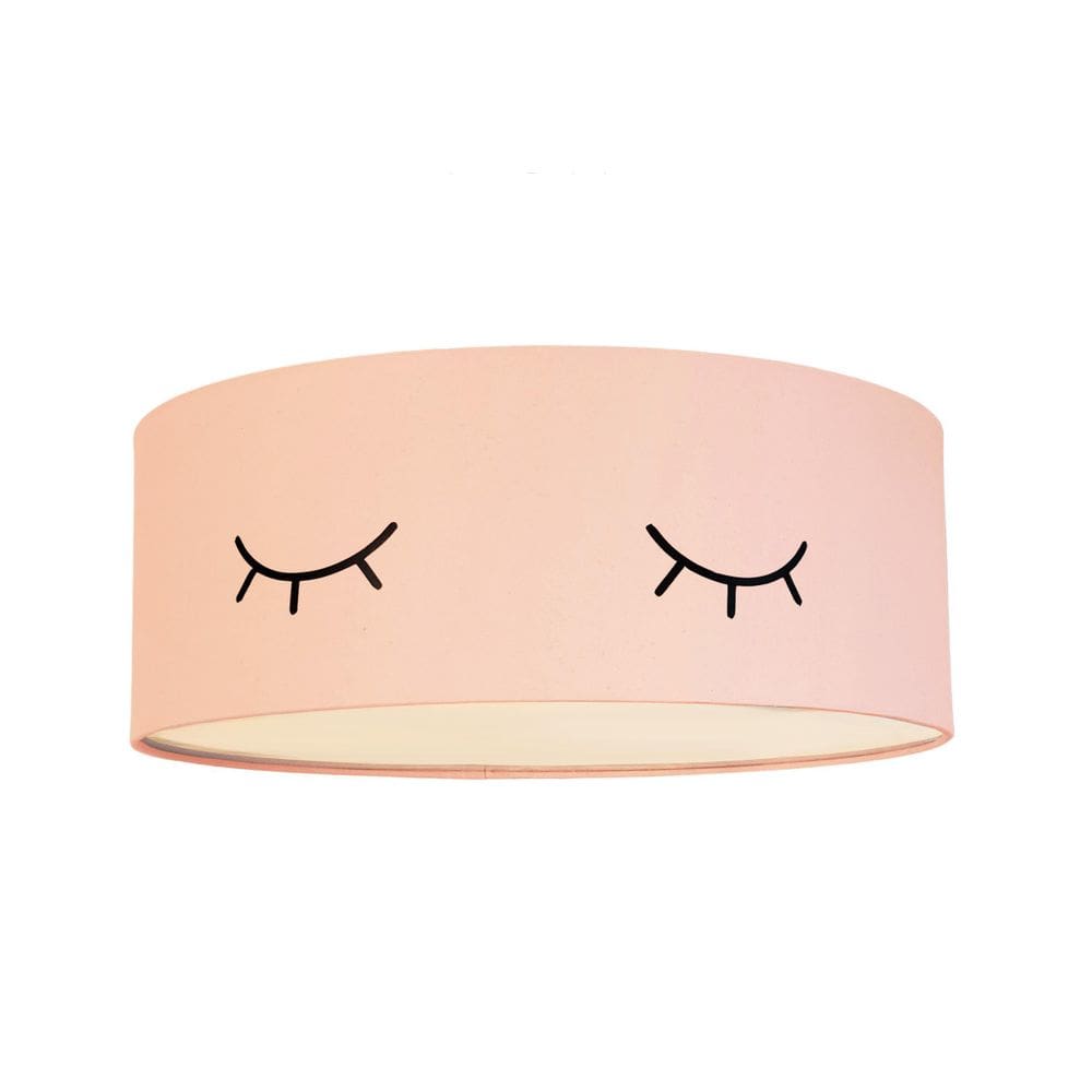 Plafon Infantil Olhinho Cúpula 40x15 Rosa Bebê
