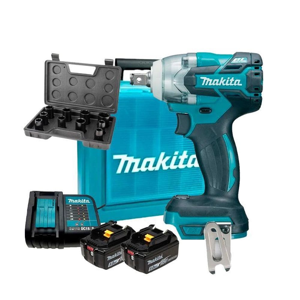 Chave Impacto 1/2 Bateria 18V Lxt Makita Dtw300Z + Kit 2