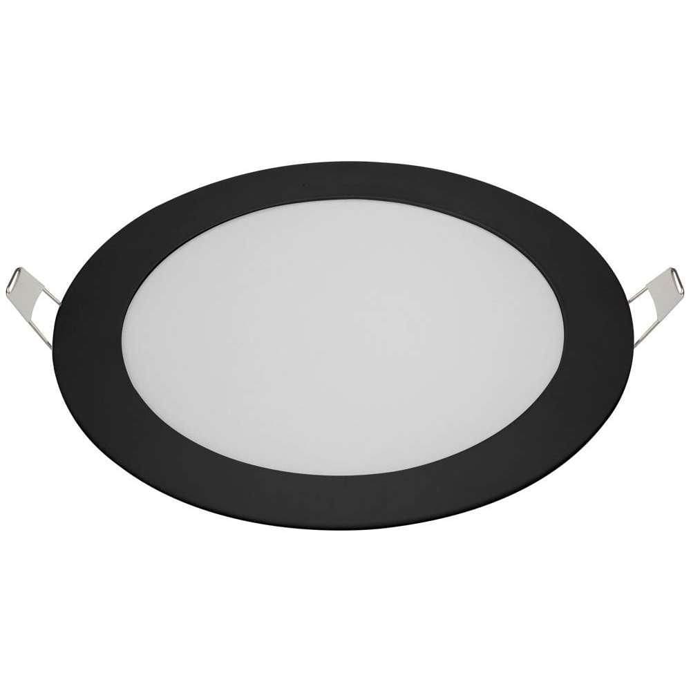 Painel Led Redondo De Embutir Preto 24W Branco Frio 6500K