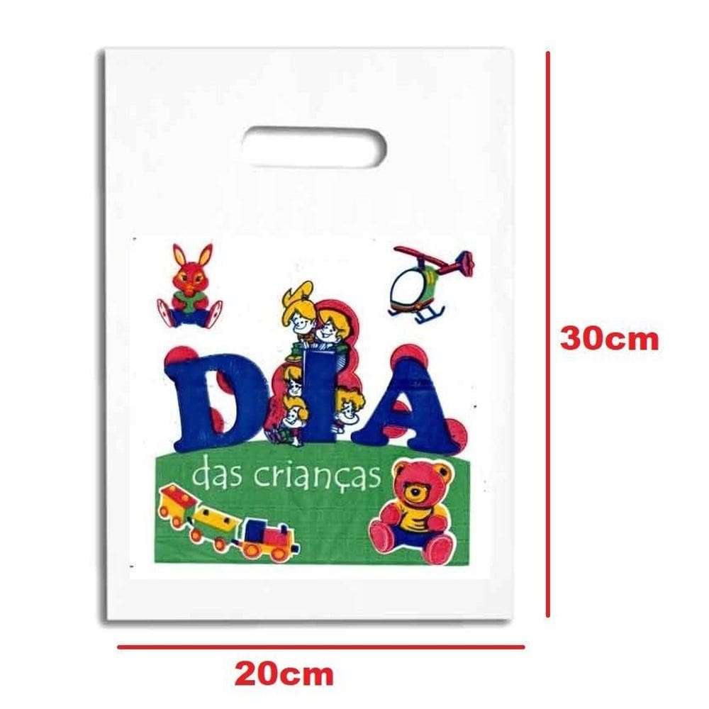 Kit 30 Sacolas Plástica 30X20 Para Dia Das Crianças Doces
