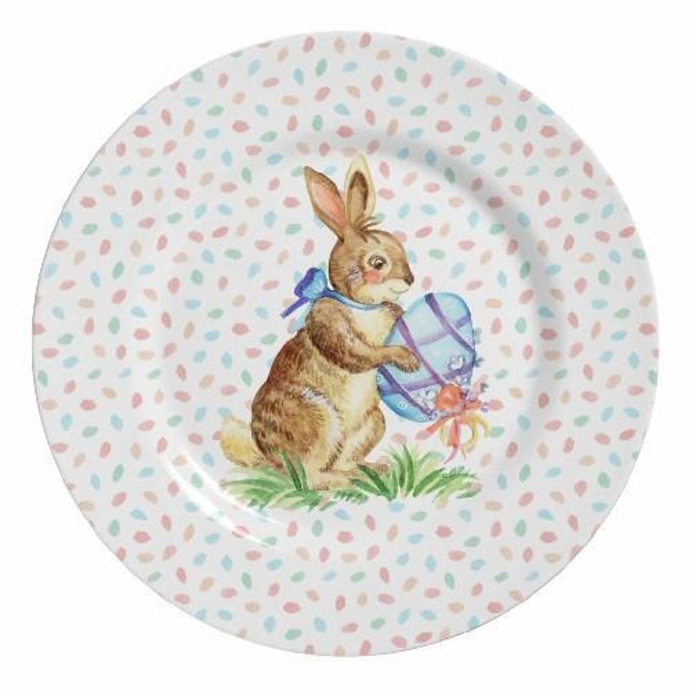 Mesa Posta Pascoa Jogo De Pratos Raso Color Rabbits C/6 Und