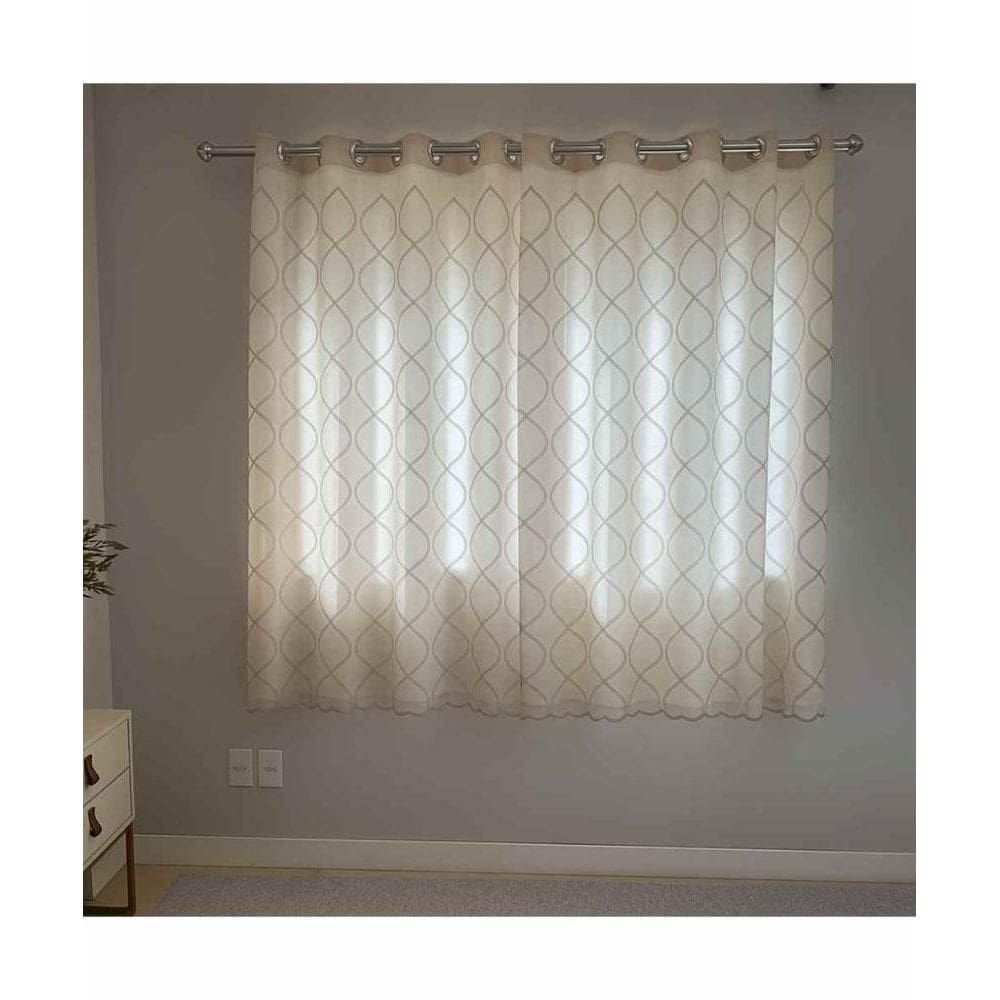 Cortina Duplex 3,00M X 1,70M Bordada Elegance