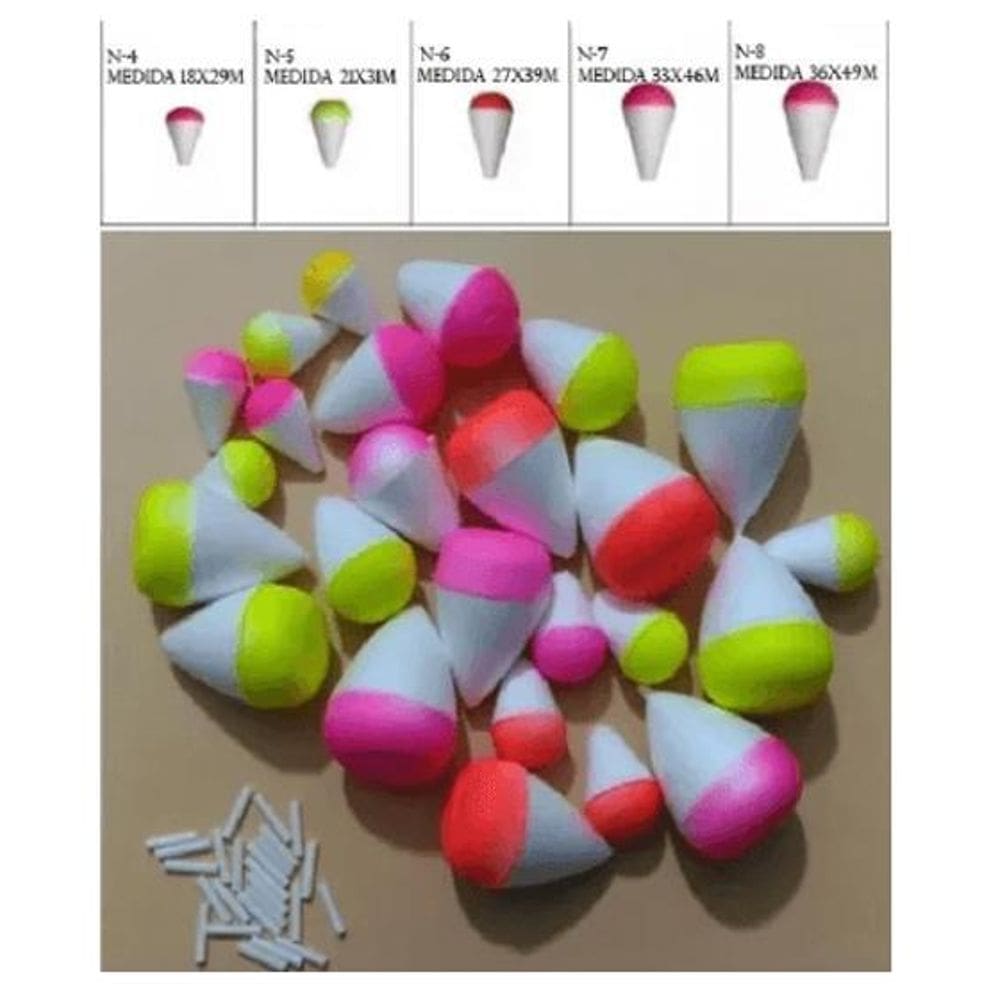 Kit Com 100 Boia Pesca Lambari Tilapia Isopor N-4/5/6/7/8