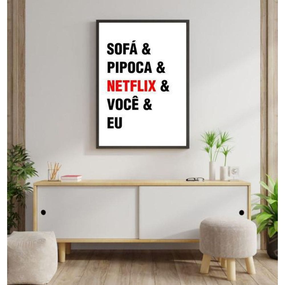 Quadro Sofá, Pipoca, Netflix, Você, Eu 24X18Cm