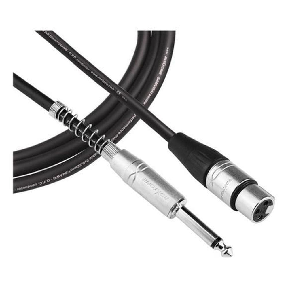 Cabo Microfone Roxtone SMXJ210L5 XLR Fêmea P10 Macho 5m