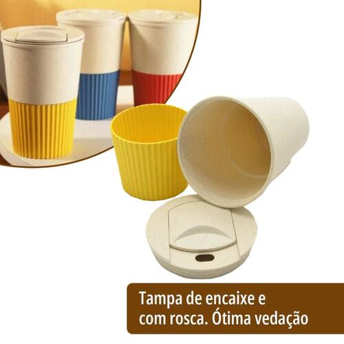 Copo Térmico Café Tampa Bambu Microondas Ponto