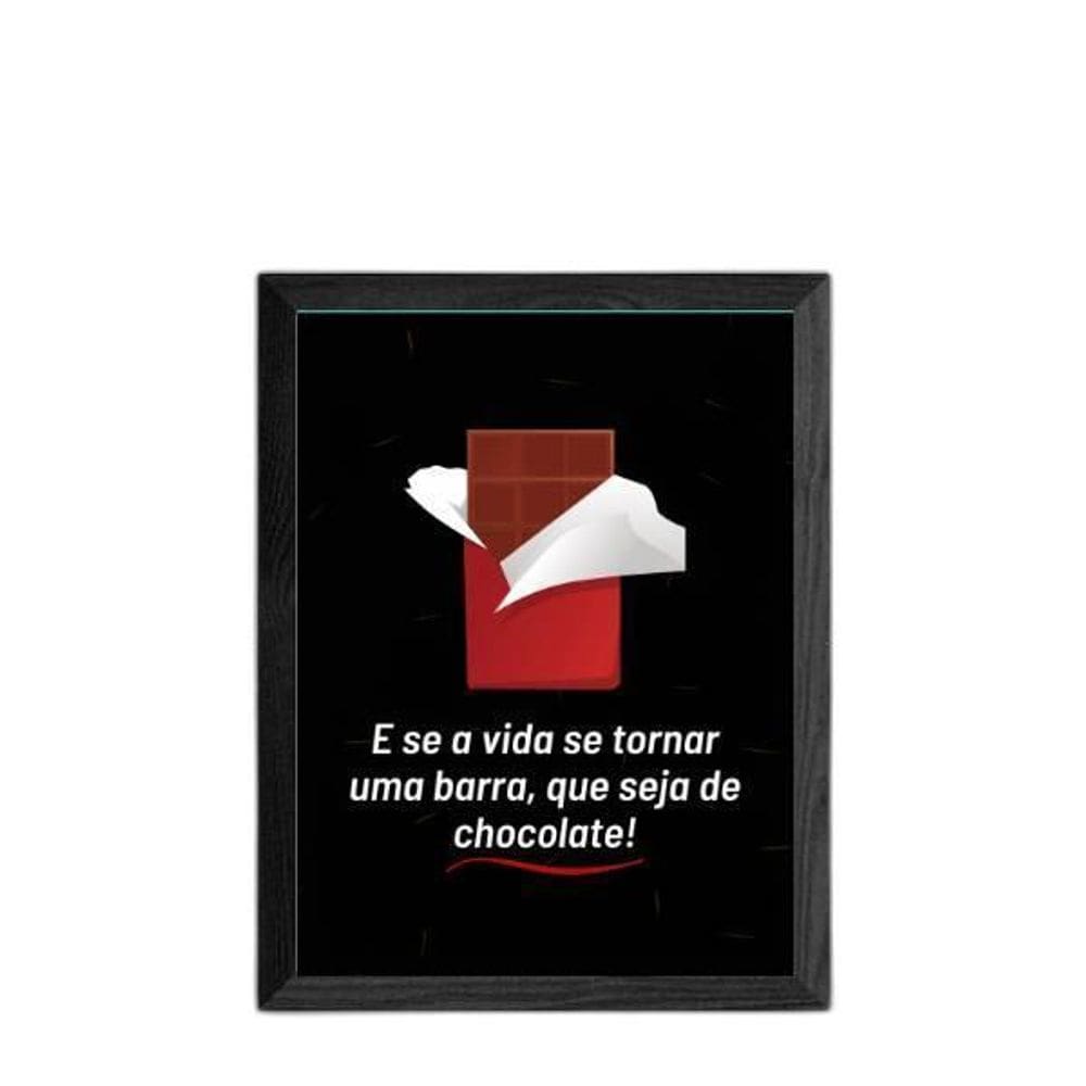 Quadro Decorativo Barra De Chocolate 45X34Cm Moldura Preta