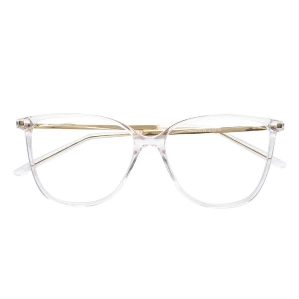 Armação óculos Feminina Quadrado Transparente