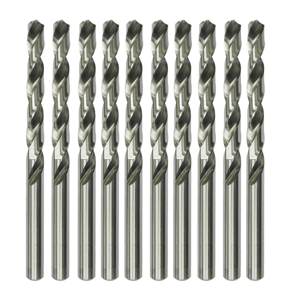 Kit 10 Brocas 8Mm Aço Rápido Hss Para Metal