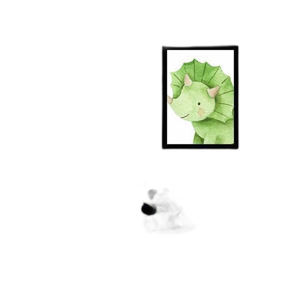 Quadro Decorativo Infantil Dinossauro Baby Moldura Preta