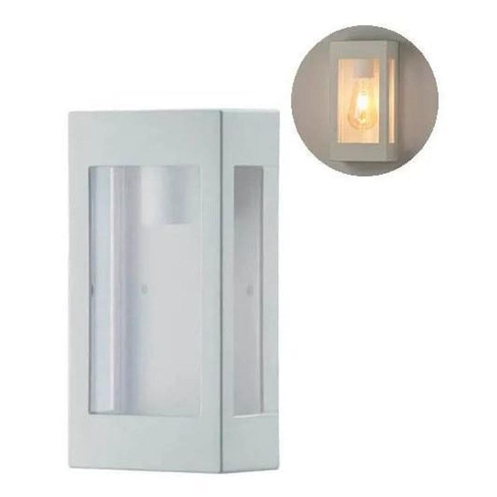 Kit 5 Arandela Externa De Parede Retangular Branca E27 Zan89