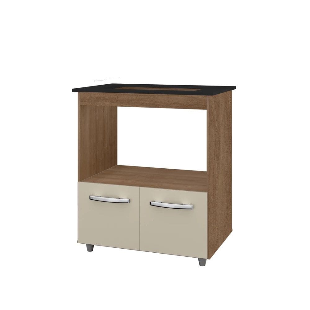 Balcão Para Cooktop 4 Bocas 2 Portas Armário De Cozinha Elisa - SSX Multicoisas