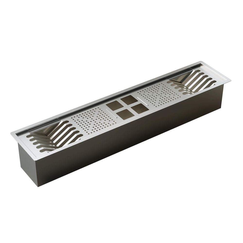 Calha Inox Slim 83X17Cm Úmida Pratos Talheres Copos - Ludrio