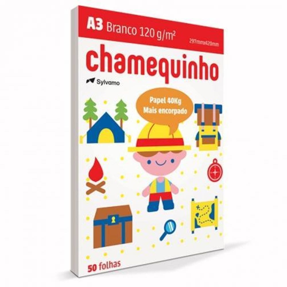 Papel Sulfite A3 120G 297X420 Com 50 Fls - Chamequinho