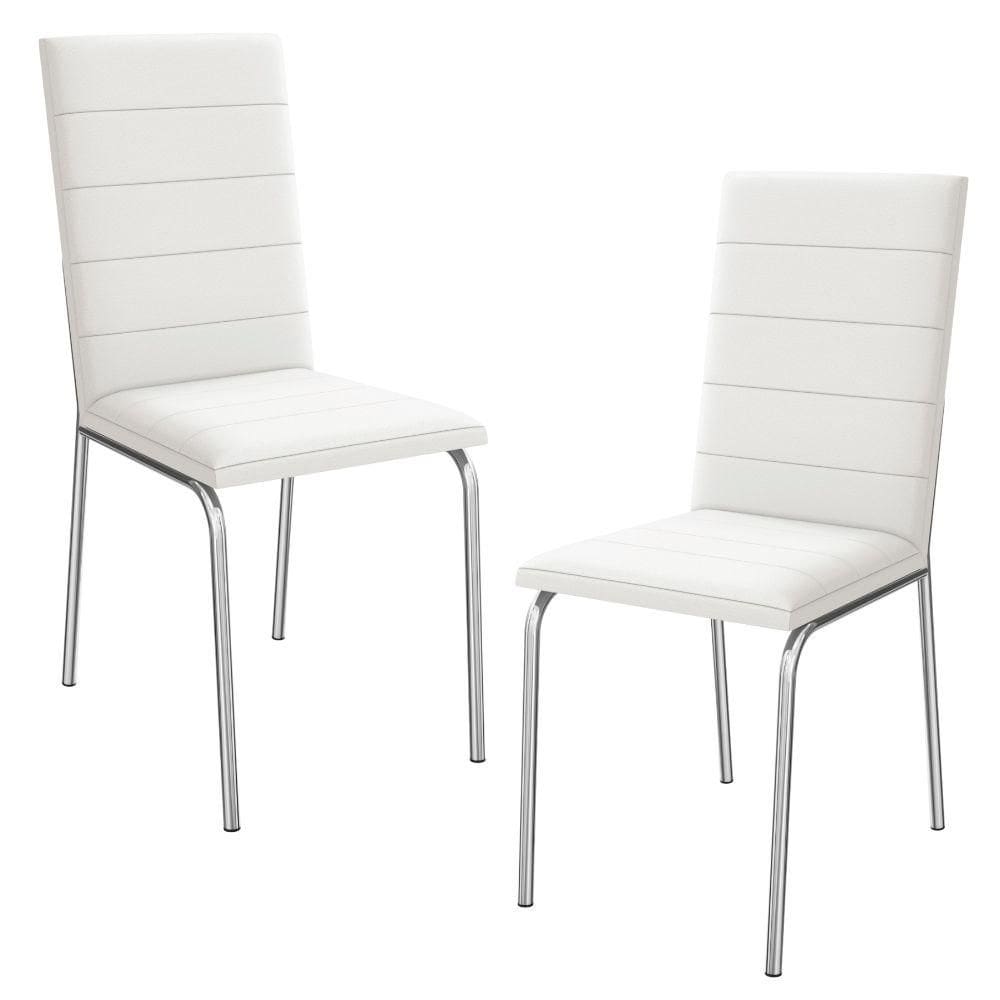 Kit 2 Cadeiras Cromada Sala Jantar 2C091CR Corino Capuccino Kappesberg