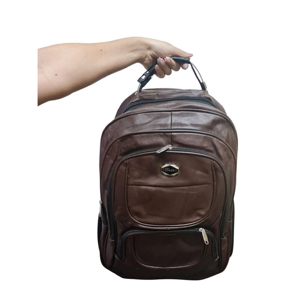 Mochila Executiva Grande Marrom Para Porta Notebook Trabalho