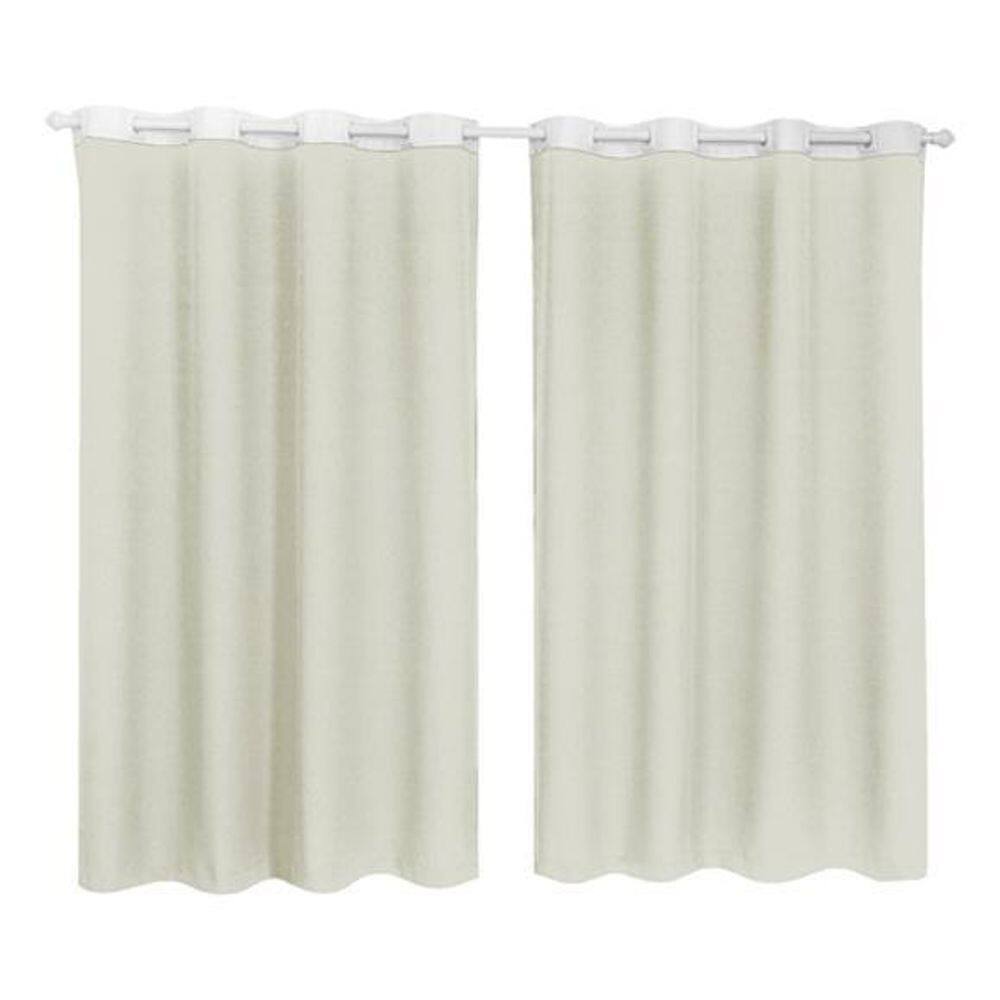 Cortina Tecido Oxford Faixa Branco 1,80M X 2,80M - Bege