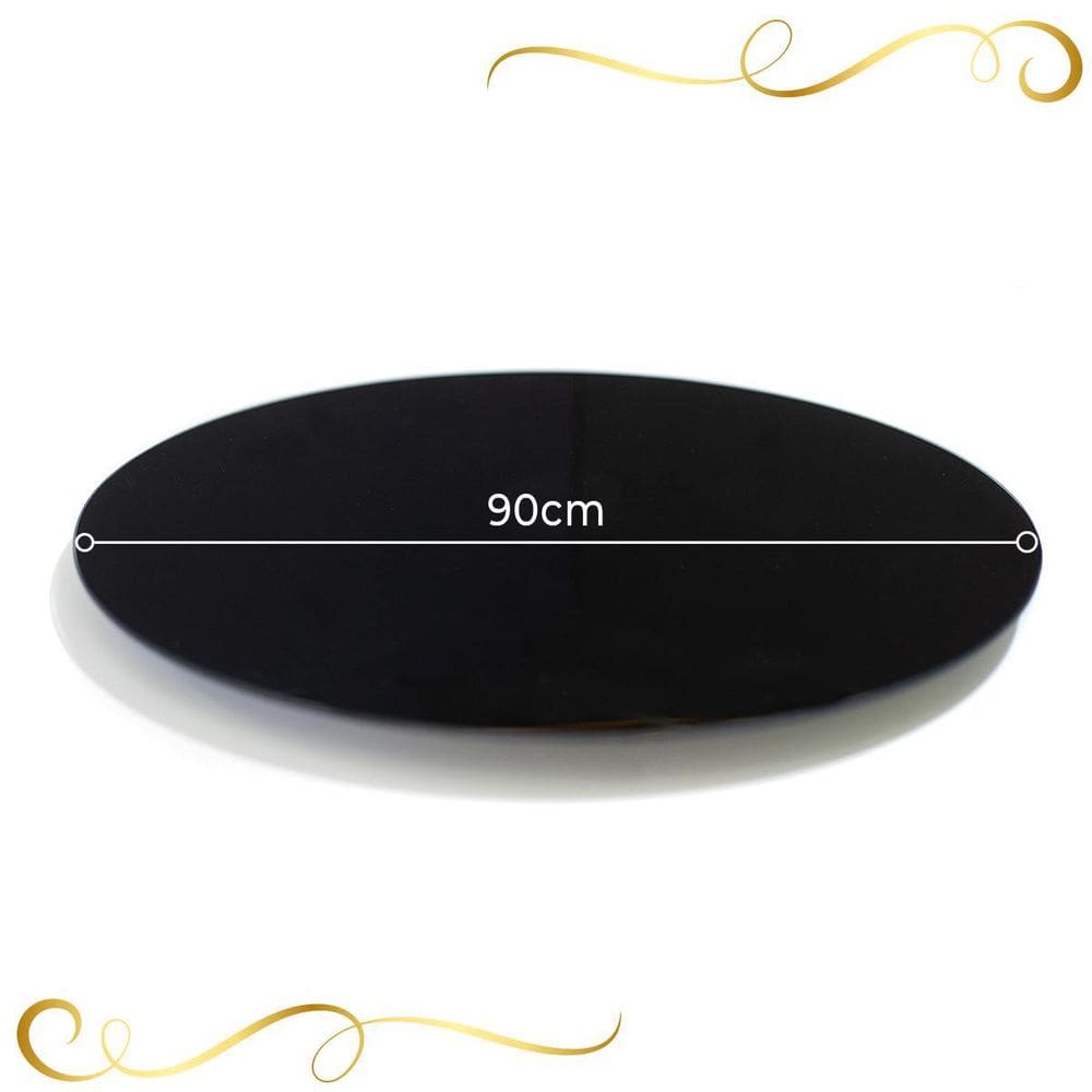 Prato Giratório 80cm Preto Absoluto Serigrafado 8mm
