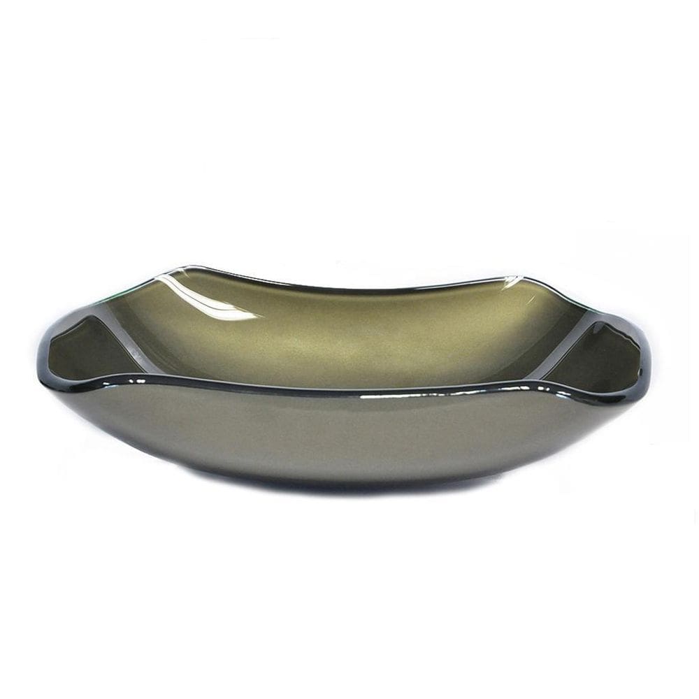 Cuba De Vidro Abaulada 51Cm Ouro Envelhecido