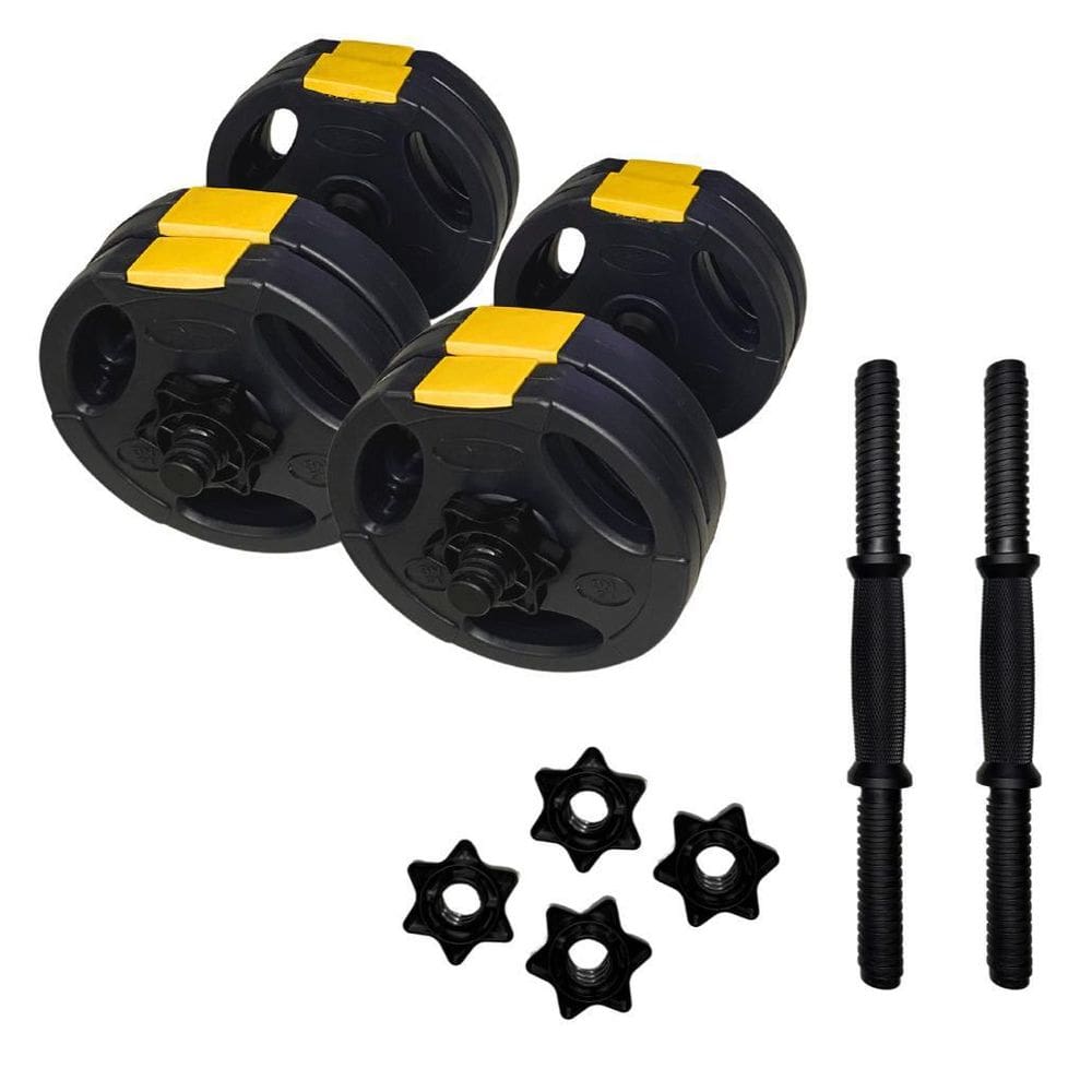 Kit Halteres Musculação Ajustável Barra Até 50Kg Bonafit