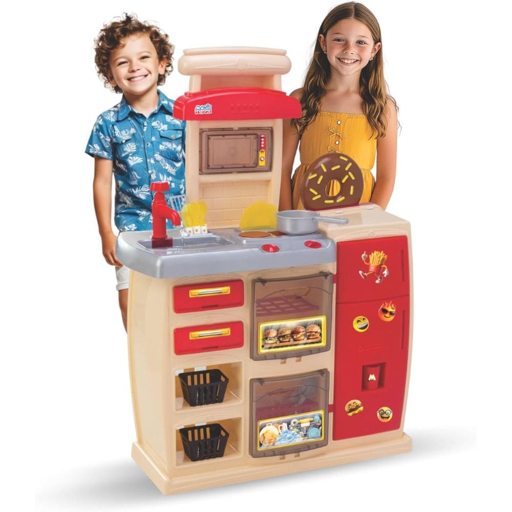 Cozinha Infantil Master Vermelha c Água Acessórios MagicToys