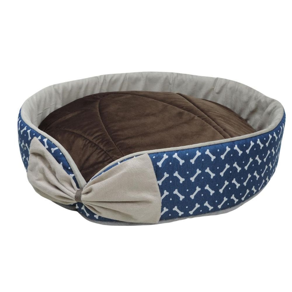 Cama Pet Redonda Azul Confortável Tam G - Minhacazza