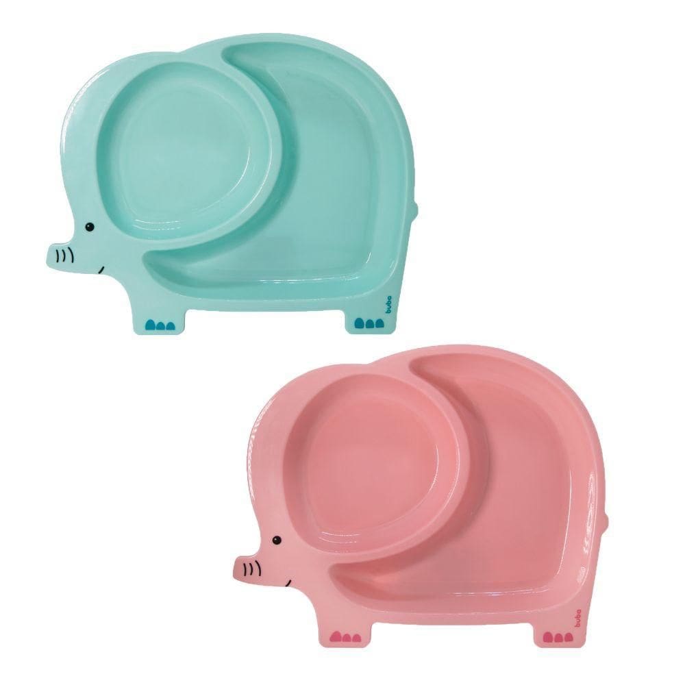 Kit 2 Pratos Infantil Introdução Alimentar Divisórias