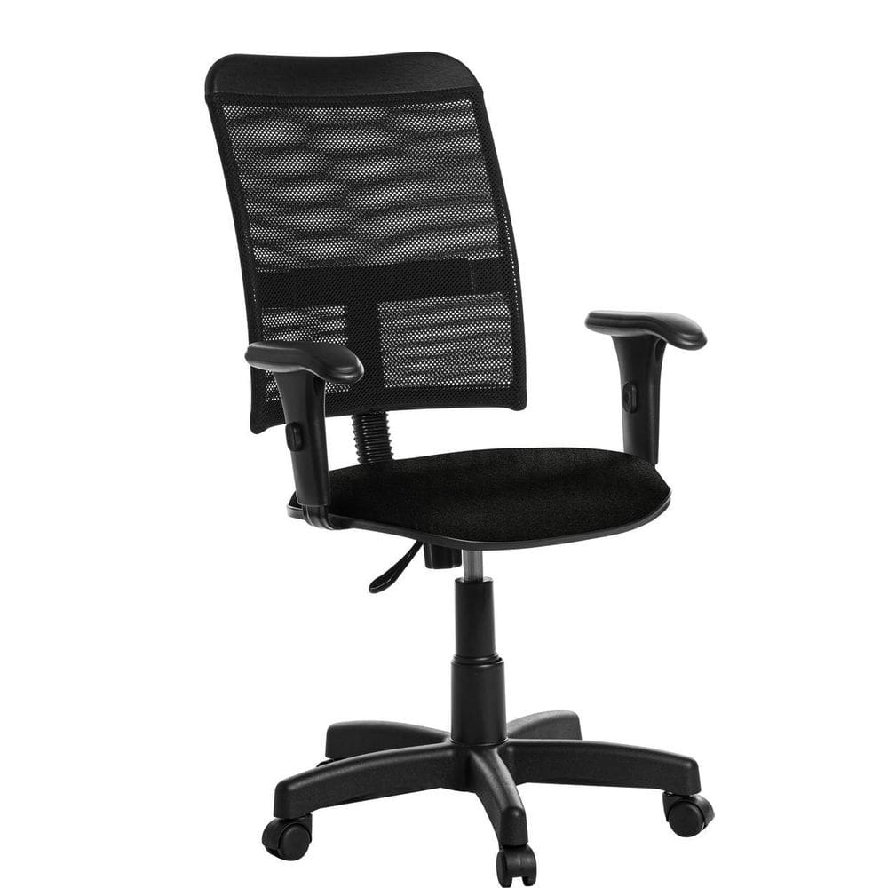 Cadeira De Escritório Giratória Tela Com Braço RCP Preto