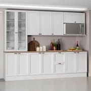 Composição Cozinha Olívia com Cristaleira 5 Peças 12 Portas com Tampo Poliman Móveis