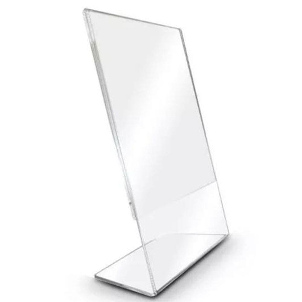 Display Expositor Em L 10X15 Acrílico Ps Cristal A6 50 Peças