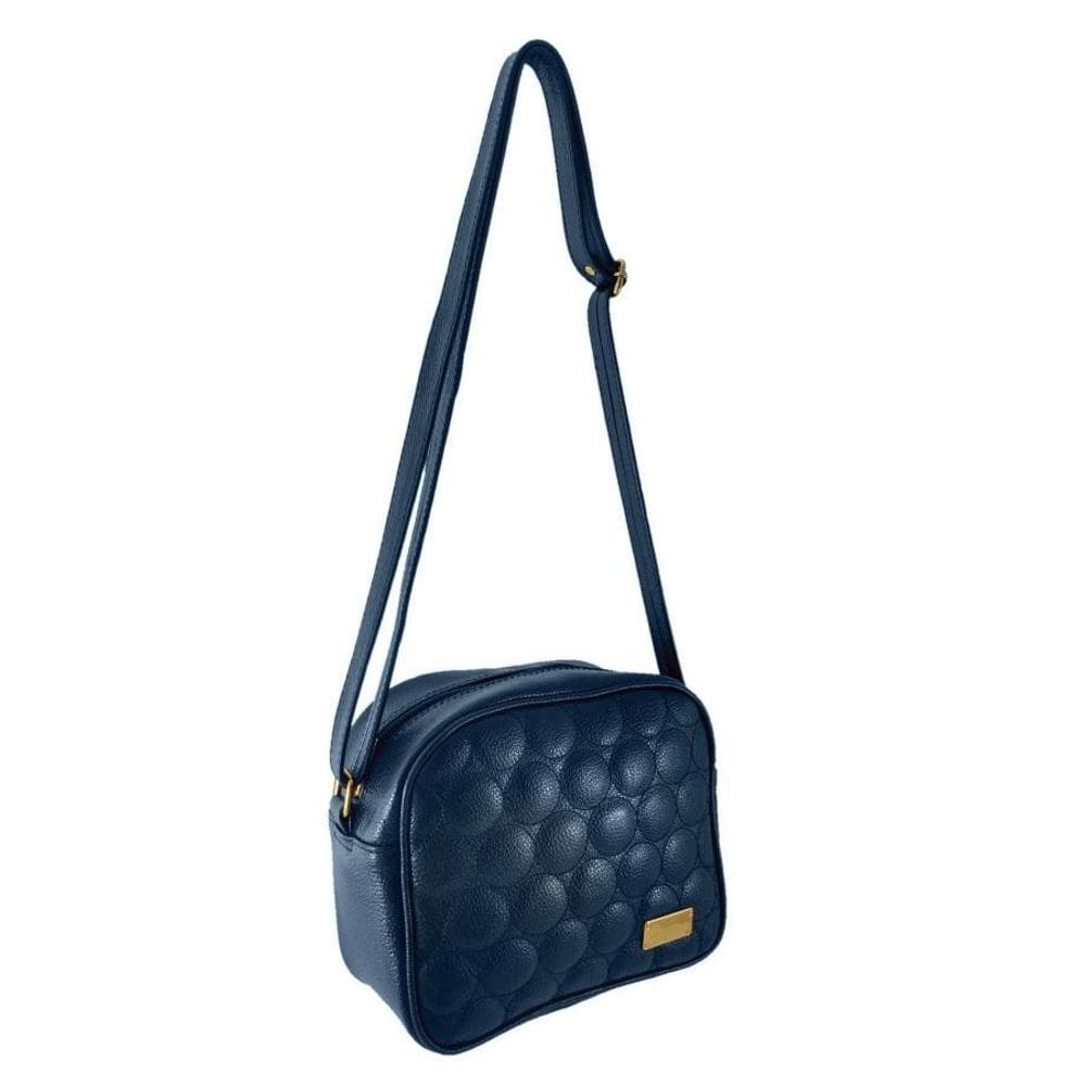 Bolsa Transversal Topgrife Couro Azul Marinho
