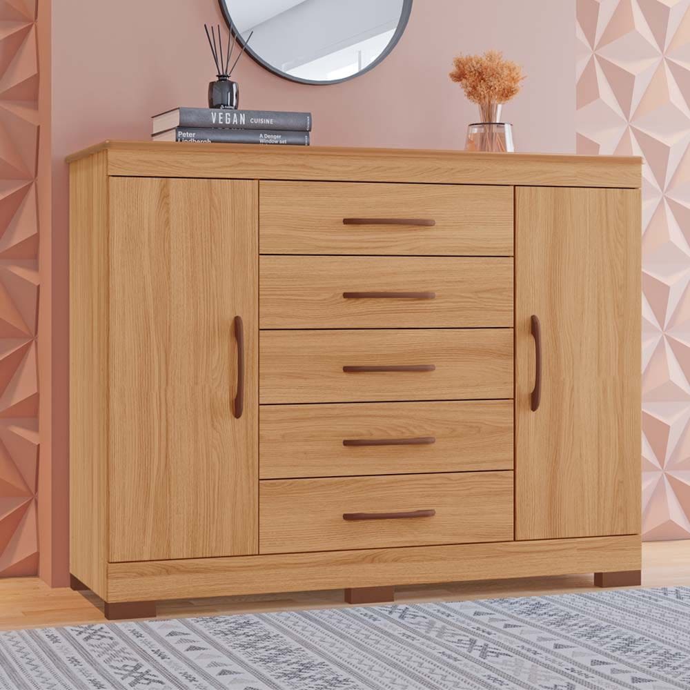Comoda Elegance Tuboarte 5 gavetas e 2 portas 100% em MDF