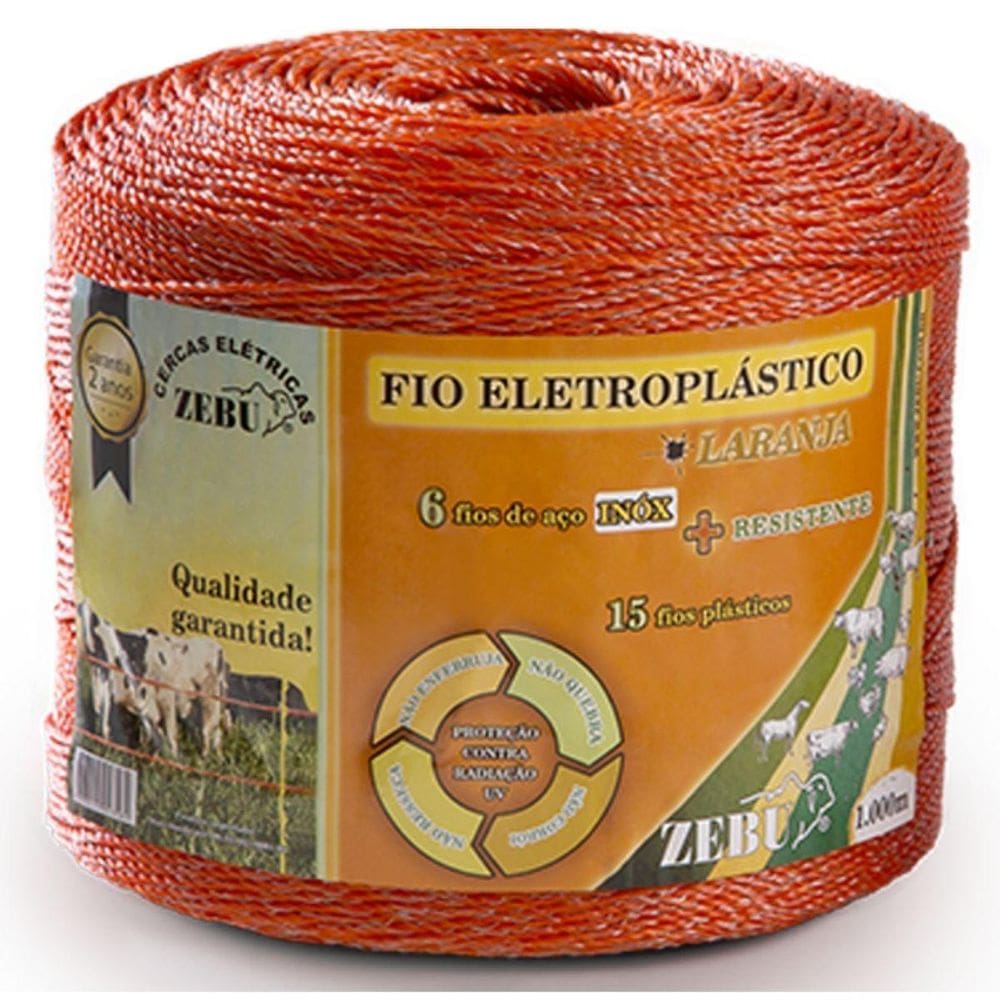 Fio Eletroplastico Laranja 1000M Zebu