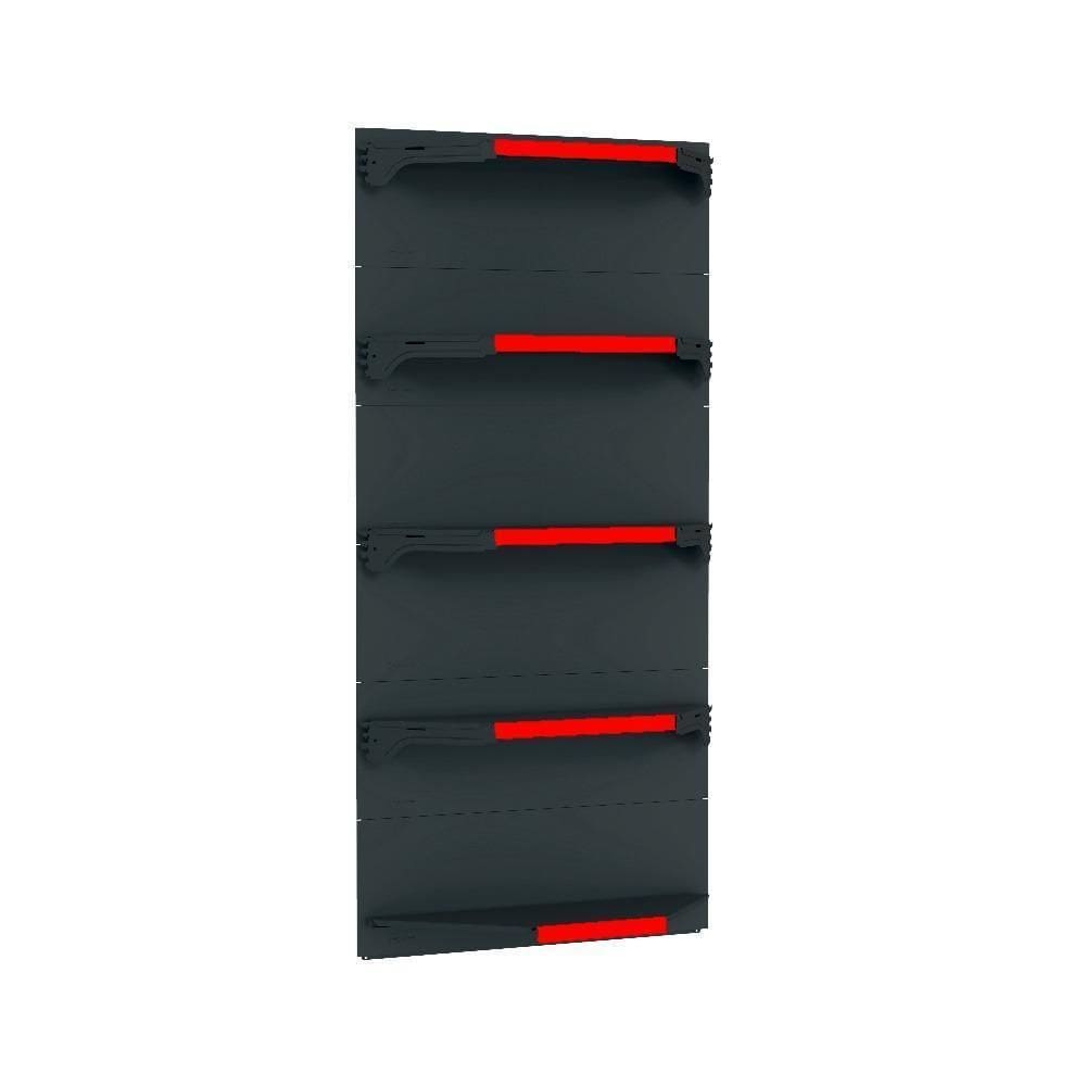 Kit 5 Bandejas Para Gondola Canto 202 Fit 40/60 Preto Pe Vm