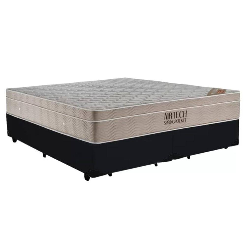 Cama Base Casal Bipartido Molas Ensacadas Airtech Spring 138x188 Preto - Ortobom